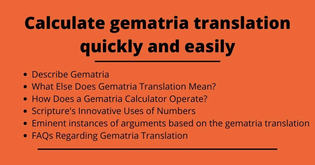 Calculate gematria translation quickly and easily