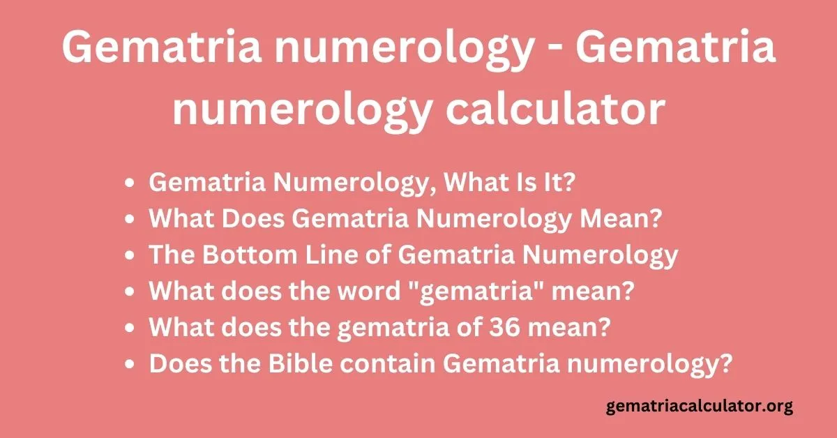 Gematria numerology-Gematria numerology calculator