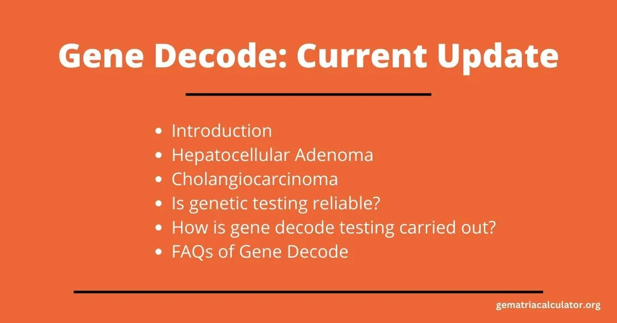 Gene Decode Current Update