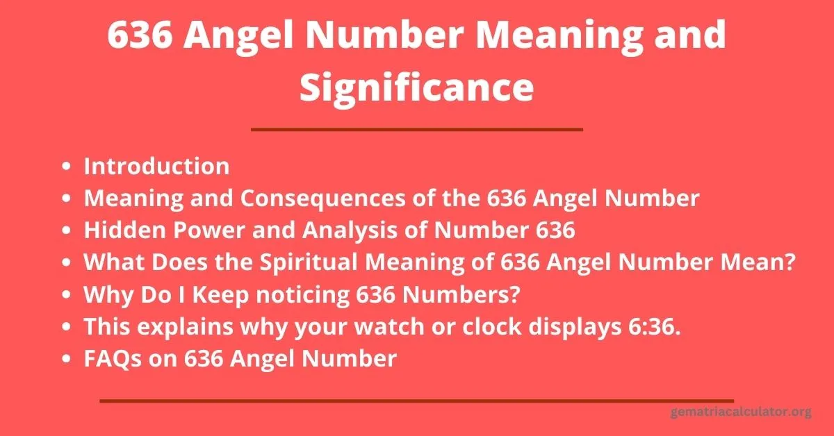 636 Angel Number Meaning and Significance