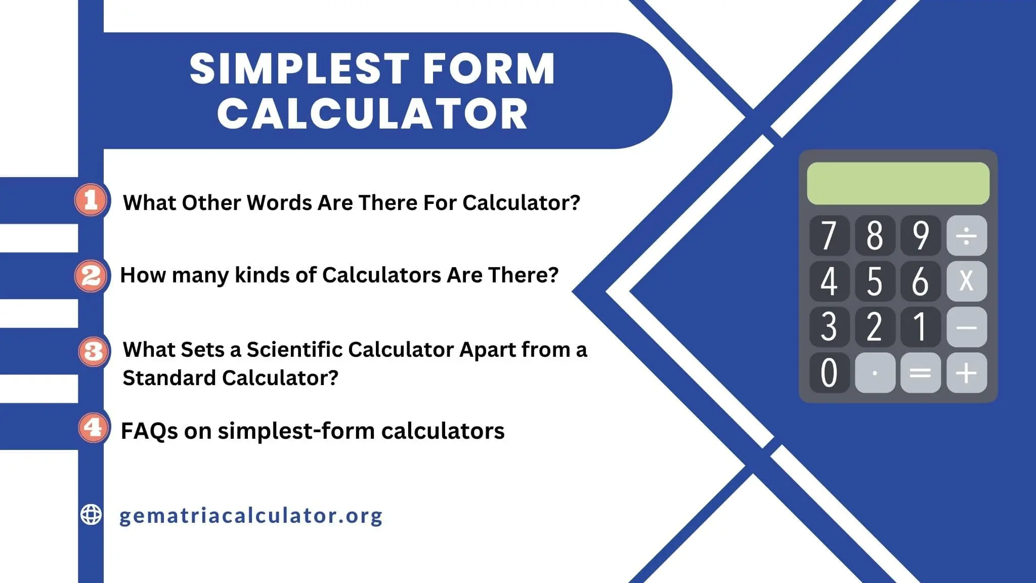different types of simplest form calculator