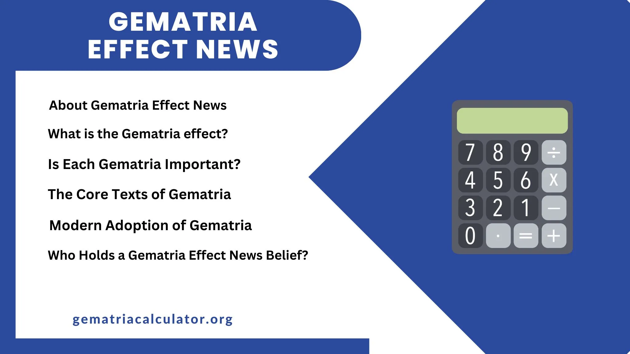 Gematria Effect News What exactly it is
