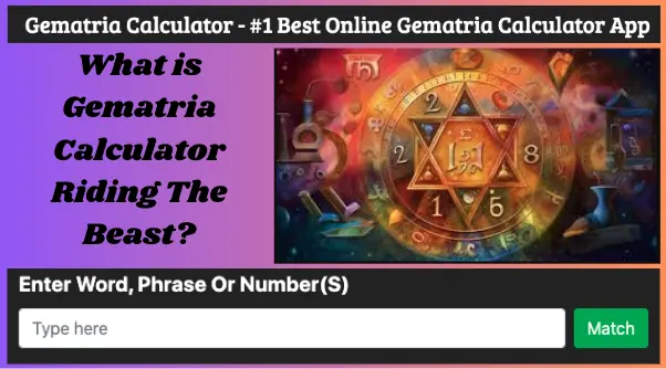 What is Gematria Calculator Riding The Beast